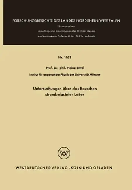 Cover of Untersuchungen über das Rauschen strombelasteter Leiter