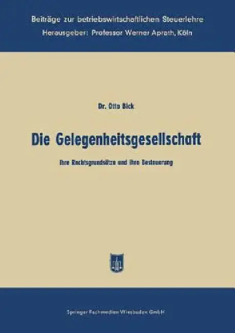 Cover of Die Gelegenheitsgesellschaft