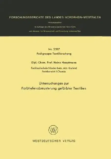 Cover of Untersuchungen Zur Farbtiefenabmusterung Gefärbter Textilien