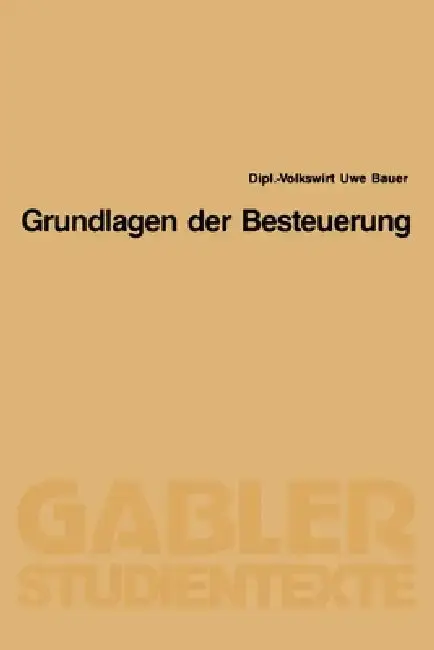 Cover of Grundlagen der Besteuerung