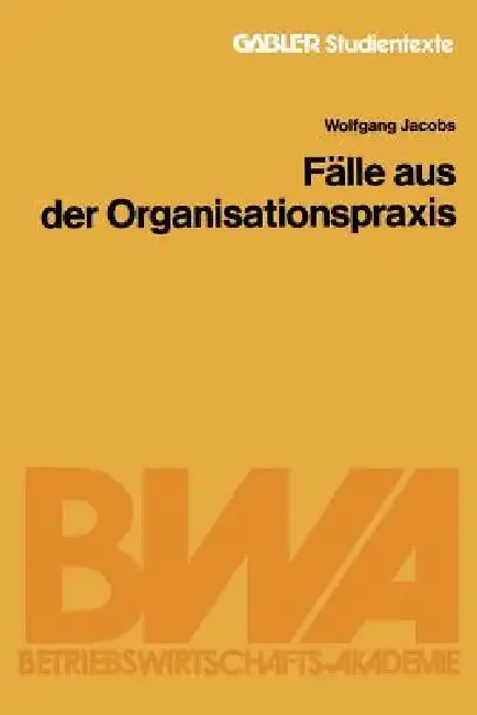 Cover of Fälle Aus Der Organisationspraxis