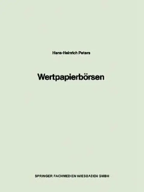 Cover of Wertpapierbörsen