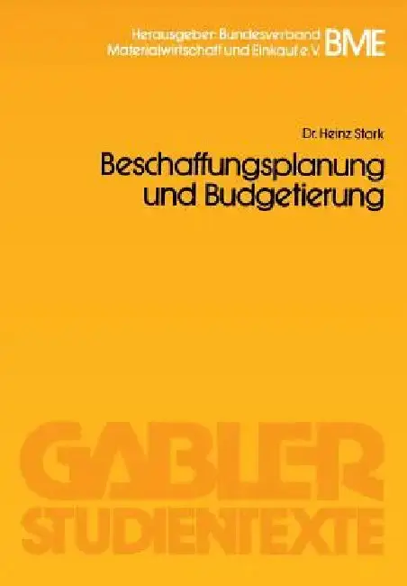 Cover of Beschaffungsplanung Und Budgetierung