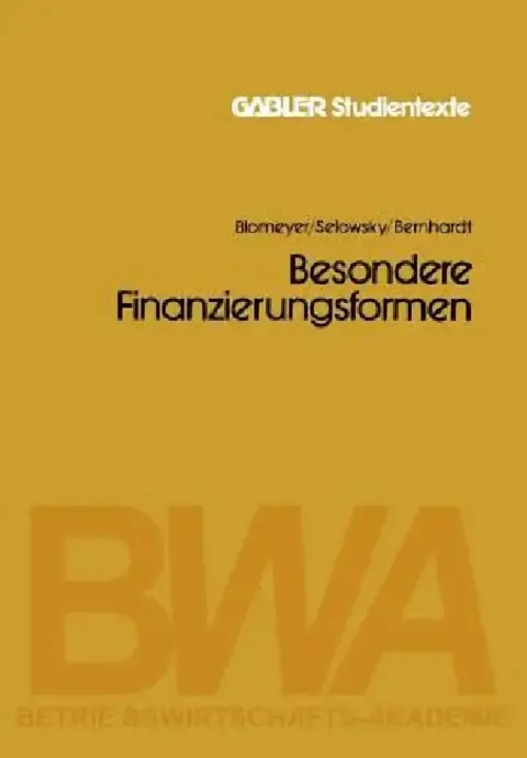 Cover of Besondere Finanzierungsformen