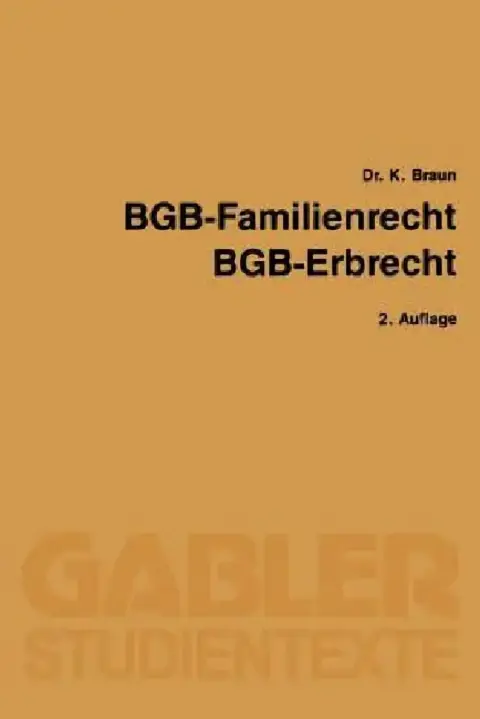 Cover of BGB -- Familienrecht, BGB -- Erbrecht
