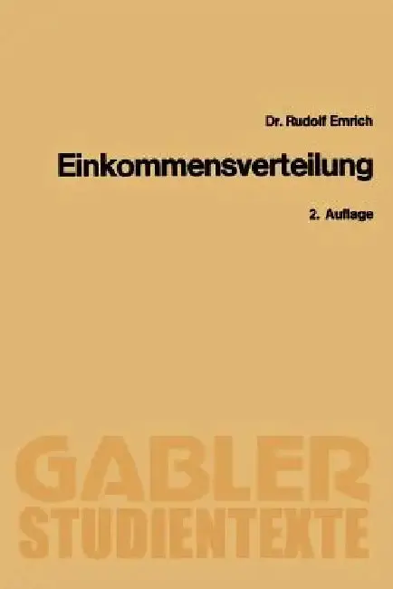 Cover of Theorie Der Einkommensverteilung