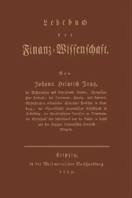 Cover of Lehrbuch Der Finanz-Wissenschaft