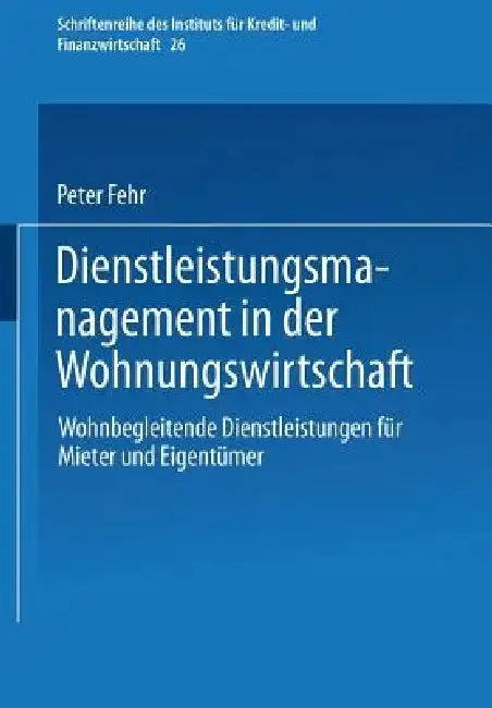 Cover of Dienstleistungsmanagement in Der Wohnungswirtschaft