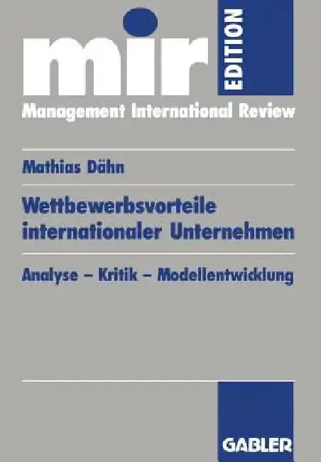 Cover of Wettbewerbsvorteile Internationaler Unternehmen