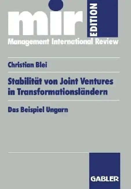 Cover of Stabilität Von Joint Ventures in Transformationsländern