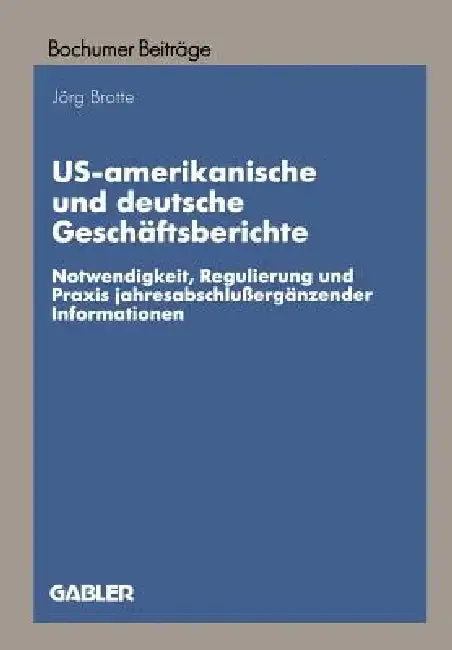 Cover of Us-Amerikanische Und Deutsche Geschäftsberichte