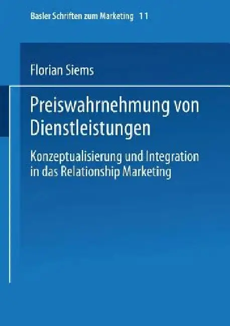Cover of Preiswahrnehmung Von Dienstleistungen