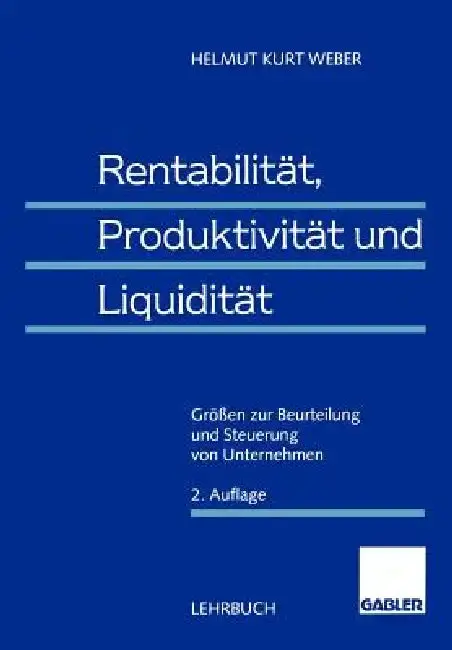 Cover of Rentabilität, Produktivität Und Liquidität
