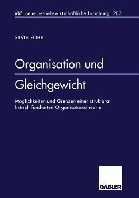 Cover of Organisation Und Gleichgewicht