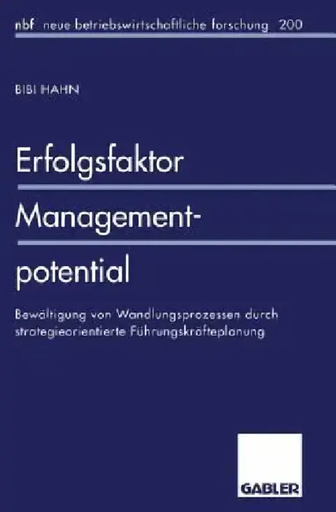 Cover of Erfolgsfaktor Managementpotential
