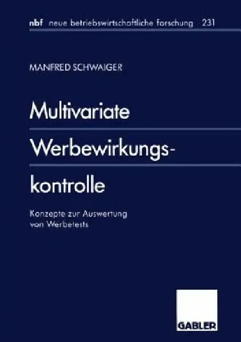 Cover of Multivariate Werbewirkungskontrolle