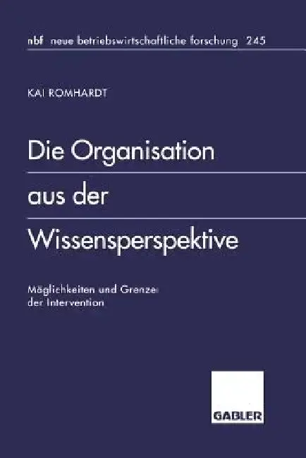 Cover of Die Organisation Aus Der Wissensperspektive
