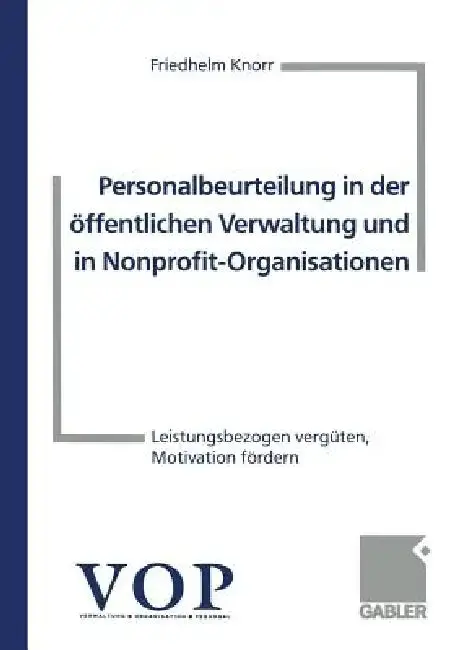 Cover of Personalbeurteilung in Der Öffentlichen Verwaltung Und in Nonprofit-Organisationen