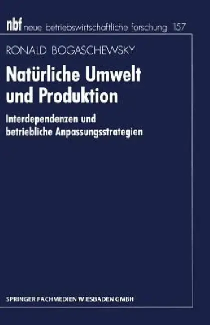Cover of Natürliche Umwelt Und Produktion