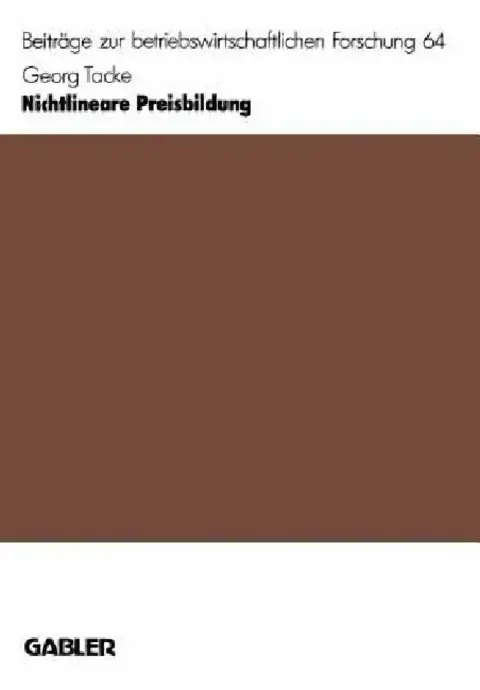 Cover of Nichtlineare Preisbildung
