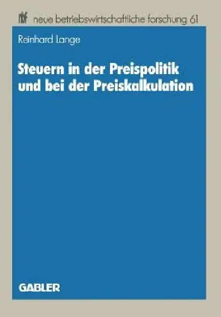 Cover of Steuern in Der Preispolitik Und Bei Der Preiskalkulation