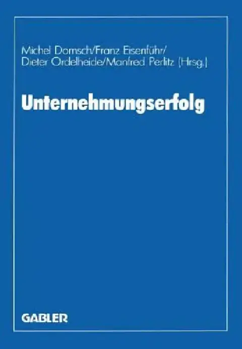 Cover of Unternehmungserfolg