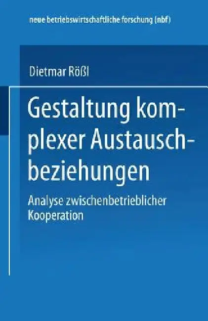 Cover of Gestaltung Komplexer Austauschbeziehungen
