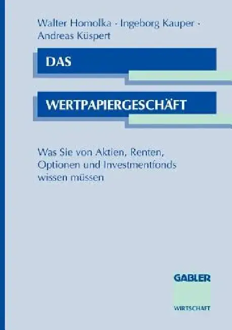 Cover of Das Wertpapiergeschäft
