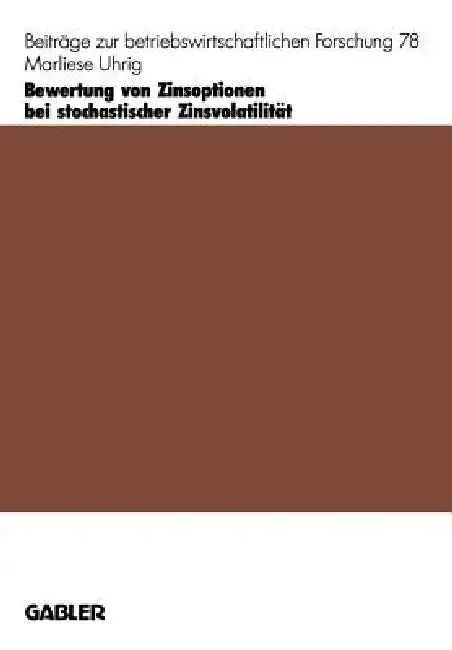 Cover of Bewertung Von Zinsoptionen Bei Stochastischer Zinsvolatilität