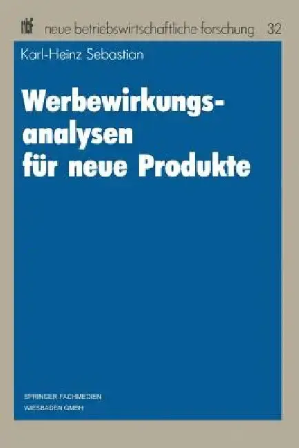 Cover of Werbewirkungsanalysen Für Neue Produkte