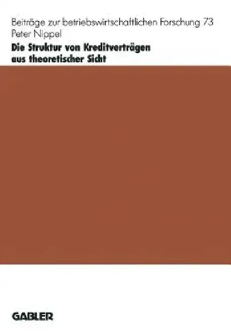 Cover of Die Struktur Von Kreditverträgen Aus Theoretischer Sicht