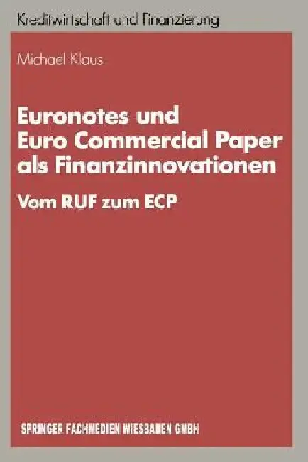 Cover of Euronotes Und Euro Commercial Paper ALS Finanzinnovationen