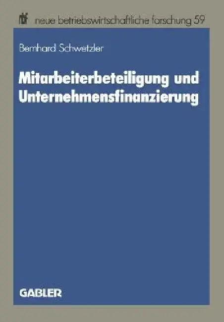 Cover of Mitarbeiterbeteiligung Und Unternehmensfinanzierung