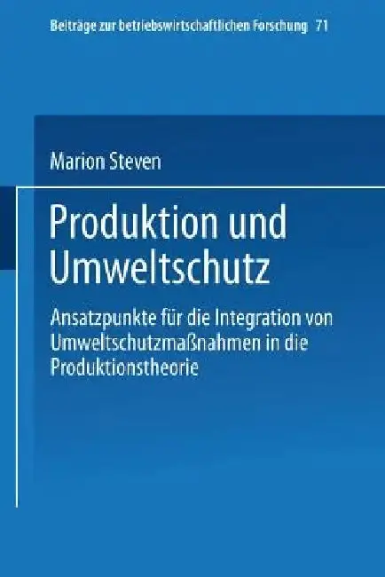 Cover of Produktion Und Umweltschutz