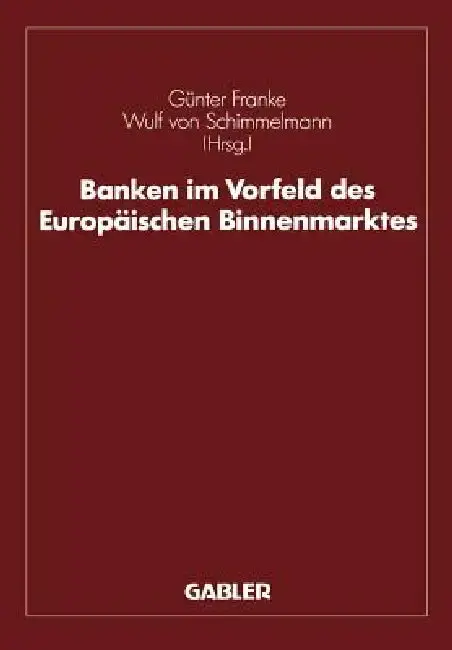 Cover of Banken Im Vorfeld Des Europäischen Binnenmarktes