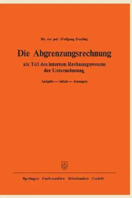 Cover of Die Abgrenzungsrechnung