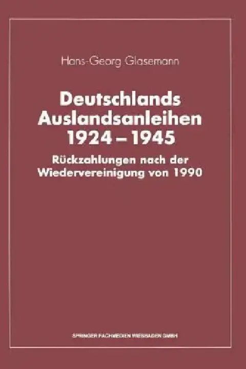 Cover of Deutschlands Auslandsanleihen 1924-1945
