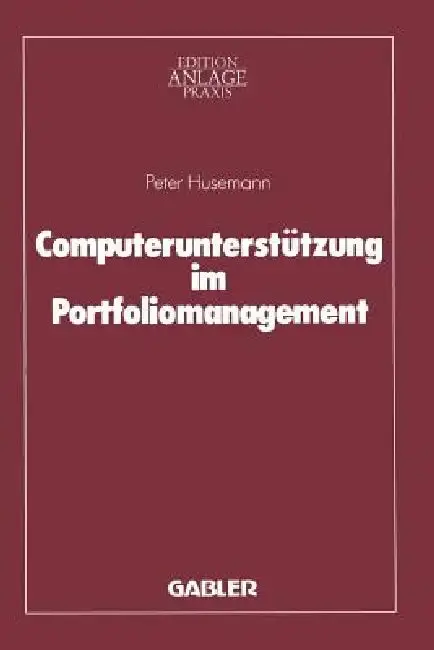 Cover of Computerunterstützung Im Portfoliomanagement