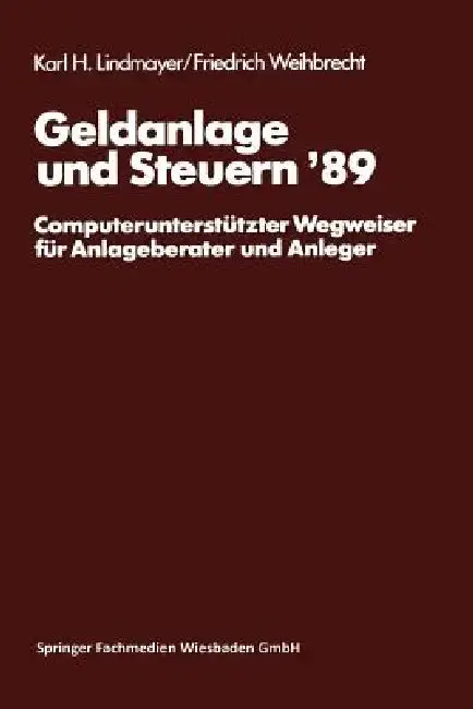 Cover of Geldanlage Und Steuern '89