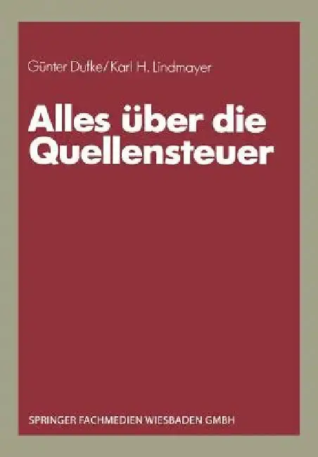 Cover of Alles Über Die Quellensteuer