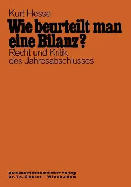 Cover of Wie Beurteilt Man Eine Bilanz?