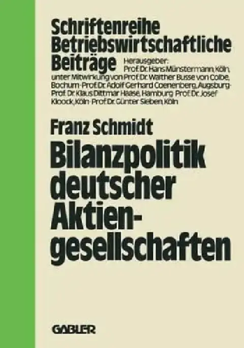 Cover of Bilanzpolitik Deutscher Aktiengesellschaften