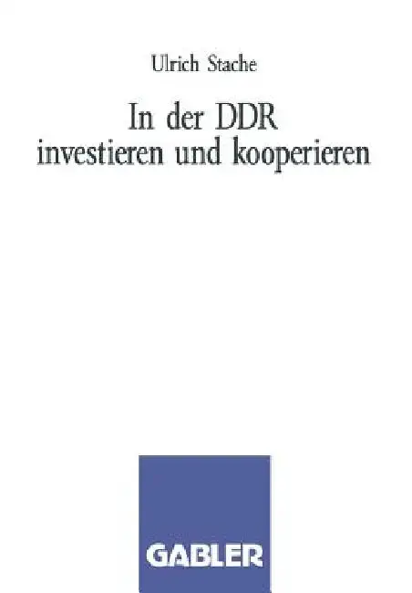 Cover of In Der DDR Investieren Und Kooperieren