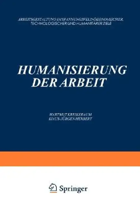 Cover of Humanisierung Der Arbeit