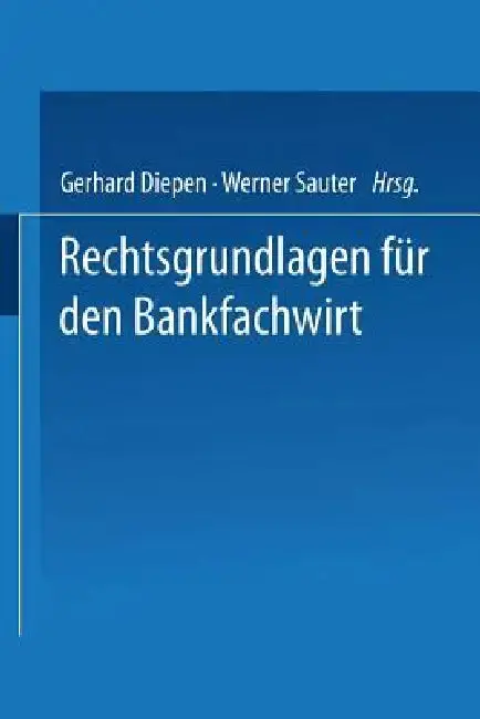 Cover of Rechtsgrundlagen Für Den Bankfachwirt