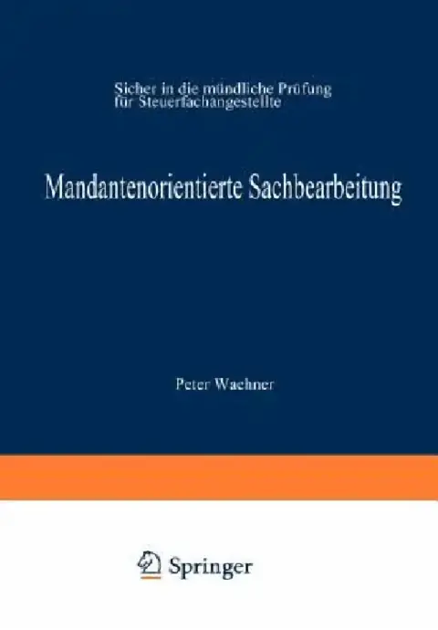 Cover of Mandantenorientierte Sachbearbeitung
