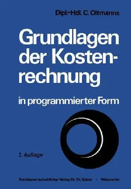 Cover of Grundlagen Der Kostenrechnung in Programmierter Form