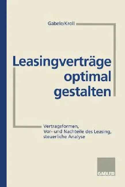 Cover of Leasingverträge Optimal Gestalten