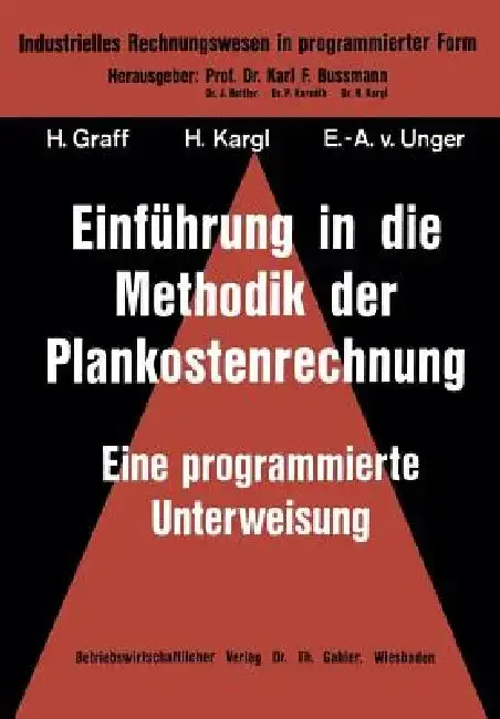 Cover of Einführung in Die Methodik Der Plankostenrechnung
