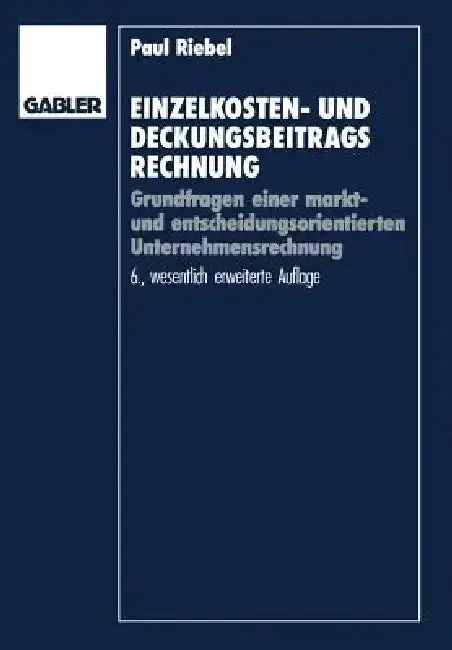 Cover of Einzelkosten- Und Deckungsbeitragsrechnung